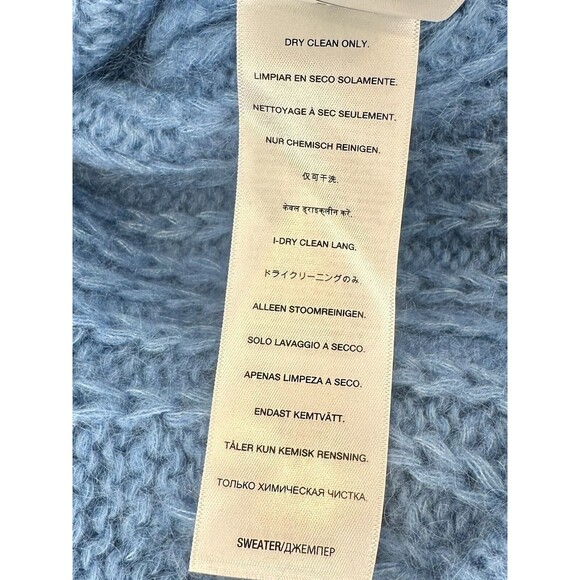 7 For All Mankind Blue Cable Knit Wool/Mohair Blend Sweater Size XS NWT!!! - Picture 5 of 6